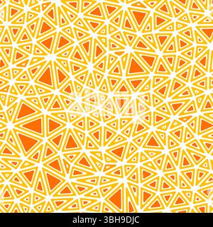 Abstrakter Mosaikhintergrund. Abgerundete Vollformen in Rahmen. Kompakte Dreiecke. Einfarbiger Farbton. Wiederholbares Muster. Elegante Vektorfliesen. Stock Vektor