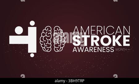 Amerikanischer Schlaganfall-Awareness-Monat, kenne die Zeichen, rette ein Leben Stock Vektor