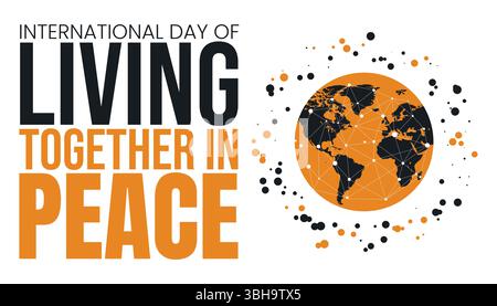 Internationaler Tag des Zusammenlebens im Frieden Vorlage Stock Vektor