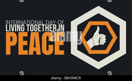 Internationaler Tag des Zusammenlebens im Frieden Vorlage Stock Vektor