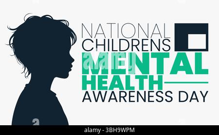 National Childrens Mental Health Awareness Day (Nationaler Tag Für Geistige Gesundheit Der Kinder), Unterstützung Für Das Mental Wellness Der Kinder Stock Vektor