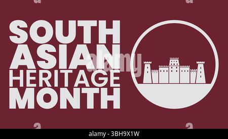 Monat des südasiatischen Kulturerbes, der Kultur und Identität feiert Stock Vektor
