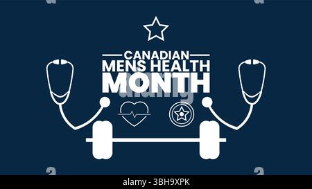 Geist und Körper, kanadische Mens Gesundheit Monat Hintergrund Vorlage. Stock Vektor