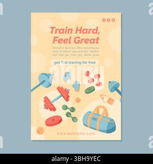 Buntes Design Für Fitnessgeräte Stock Vektor