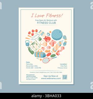 Buntes Design Für Fitness-Banner Stock Vektor