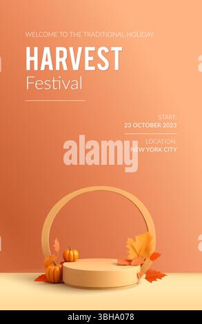 Hintergrund des Herbstverkaufs mit Werbepräsentation Stock Vektor