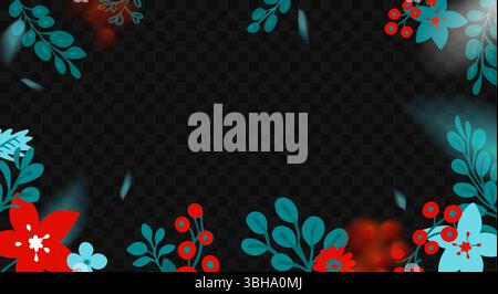 Ein lebhaftes farbenfrohes Blumendesign mit transparentem Hintergrund Stock Vektor