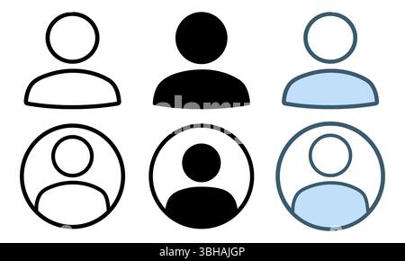 Symbolsatz enthält Benutzer-, Personen-, Gruppen- und Teamsymbole in einem einfachen linearen und soliden Stil Stock Vektor