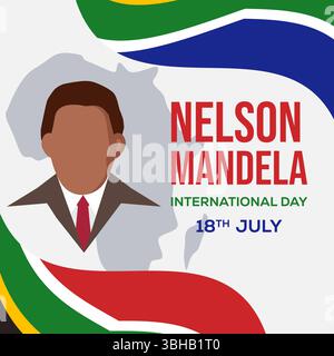 Nelson Mandela International Day Illustration in flachem Design Stock Vektor