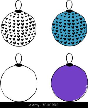 Weihnachtskugel isoliert auf transparentem Hintergrund. Abbildung der grafischen Vektorfarbe. Banner, Poster, Geschenkpapier, Aufkleber, Druck, moderne Textil Stock Vektor