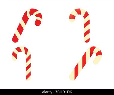 Klassische rote und weiße Bonbons Weihnachtsillustration Stock Vektor