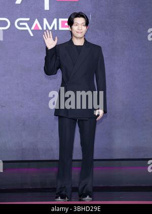 9. Juni 2025: Der südkoreanische Schauspieler Wi Ha-joon nimmt am 9. Juni 2025 an einem Fotogespräch zur NETFLIX-Serie Squid Game Season 3 in Seoul Teil. (Foto: Lee Young-HO/SIPA USA) Stockfoto
