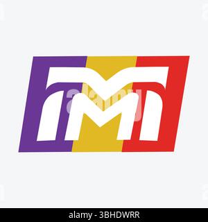 Doppeltes M-Logo – MM-Logo Stock Vektor