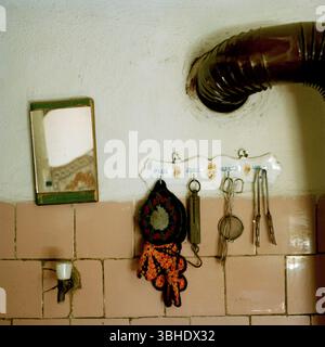 Alte Küche, Kücheneinrichtung Stockfoto
