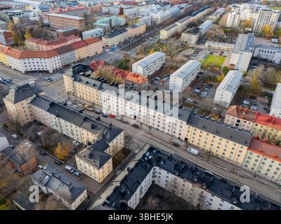 Helsinki auf einem Drohnenfoto Stockfoto