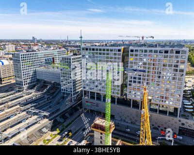 Helsinki auf einem Drohnenfoto Stockfoto