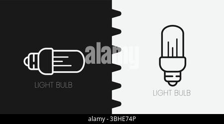 Minimalistische Energiesparlampe Symbol Vektor einfache Umrissdarstellung der Leuchtstofflampe Grafik Stock Vektor
