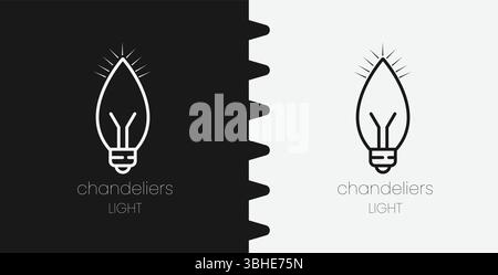 Glühlampe Icon Vektor einfache Umrissdarstellung der Lampe für Kronleuchter und Beleuchtung Grafik Stock Vektor