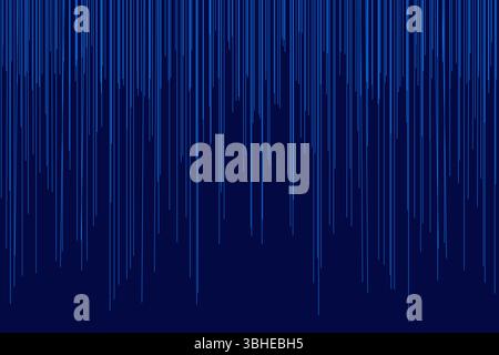 Blaue vertikale Linien, die ein abstraktes Muster vor dunklem Hintergrund bilden Stockfoto