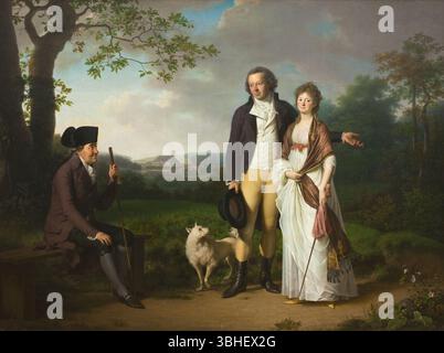 Jens Juel, Niels Ryberg med sin Søn Johan Christian og svigerdatter Engelke, f Falbe, 1797, Stockfoto