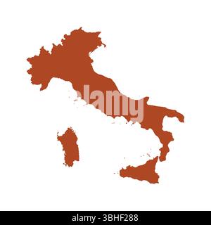 Karte von Italien, Schildersilhouette. Weltkarte Globe. Vektorillustration isoliert auf weißem Hintergrund. Europäischer Kontinent Stock Vektor