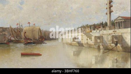 Justo Ruiz Luna (1865-1926) - Wiederaufbau des antiken Hafens von Rom - TH.0034 - Barrow-in-Furness Rathaus. Stockfoto