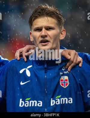 Tallinn, Estland. Juni 2025. David Moller Wolfe aus Norwegen während des Spiels der Gruppe I zur FIFA-WM 2026 zwischen Estland und Norwegen in der A. Le Coq Arena in Tallinn, Estland am 9. Juni 2025 (Foto: Andrew SURMA/ Credit: SIPA USA/Alamy Live News Stockfoto