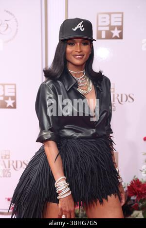 Los Angeles, ca. 9. Juni 2025. Ciara bei den BET Awards 2025 im Peacock Theater am 9. Juni 2025 in Los Angeles, Kalifornien Credit: Walik Goshorn/Media Punch/Alamy Live News Stockfoto