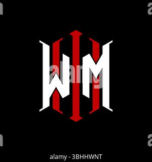 Logo Initial Monogramm mit geometrischem, modernem Rechteck elegantem Design im isolierten Hintergrund, minimalistisches Logo in geometrischer Form. Stock Vektor
