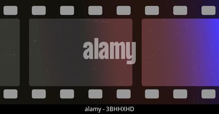 Night Filmrahmen im Lomo-Stil mit Unschärfe und körniger Textur. Dezente Blendeffekte und holografische Farbtöne sorgen für einen Retro-Kinoeffekt. Vektor Stock Vektor
