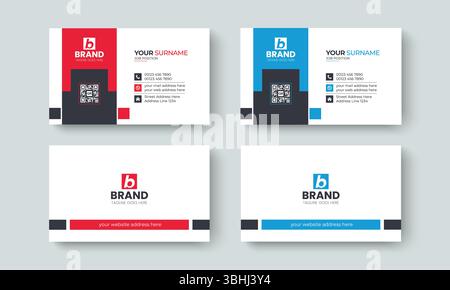 Moderne Layoutvorlage für kreative Visitenkarten. Vorlagendesign für Visitenkarte, Visitenkarte, Personalausweis, Kontakt, Branding Stock Vektor