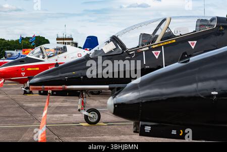 Ehemalige 208 Squadron RAF BAE Hawk T1 Jet Trainer auf der RAF Cosford Airshow 2025 zu sehen. Credit JTW Aviation Images / Alamy. Stockfoto