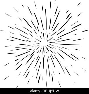 Feuerwerk Textur, dünne Linien, isoliert auf transparentem Hintergrund. Abbildung der grafischen Vektorfarbe. Hintergrund für Overlay, Montage oder Pinsel Stock Vektor