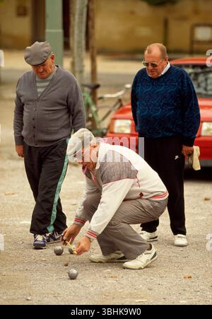 Boules-Spieler in Nyons, Rhonetal, Frankreich, 1994 Stockfoto