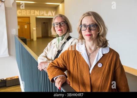 Carol Morley und Cairo Cannon im Shetland Drehbuch inspirieren Kreativität und Geschichtenerzählen in Shetlands lebendiger Film- und Kunstszene Stockfoto