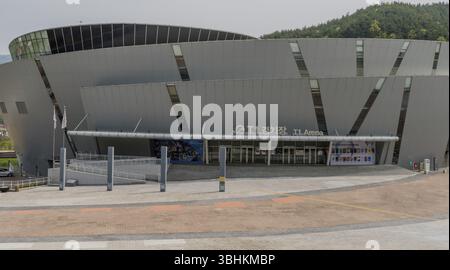 Muju, Südkorea. 1. Mai 2019: Außenseite der Taekwon-Do-Wettkampfarena in der Trainingseinrichtung der World Taekwon-Do Federation Stockfoto