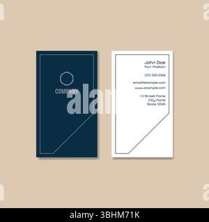 Elegante dunkle, minimales Design Visitenkarten-Vektorvorlage. Abstrakte Linien auf Hintergrund. Eps10 bearbeitbare Abbildung. Stock Vektor