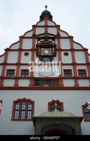 Rathausfassade in der Stadt Plauen in Deutschland Stockfoto