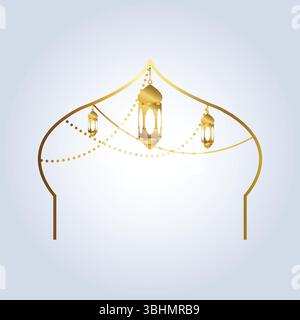 Islamisches Logo, Design-Kunst mit einer Laterne Stock Vektor