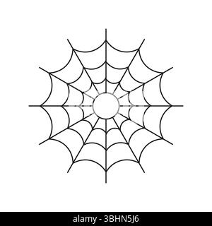 Spider Web-Symbol. Arachnidennetzsymbol. Schwarzes Gewinde. Vektorwebabbildung. Stock Vektor