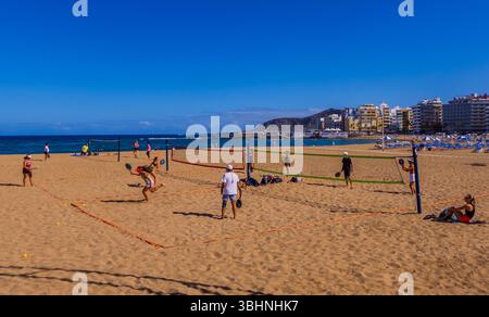 Am Strand Las Canteras - Las Palmas, Gran Canaria, Spanien Stockfoto