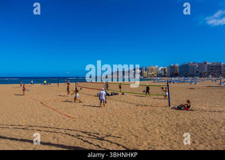 Am Strand Las Canteras - Las Palmas, Gran Canaria, Spanien Stockfoto