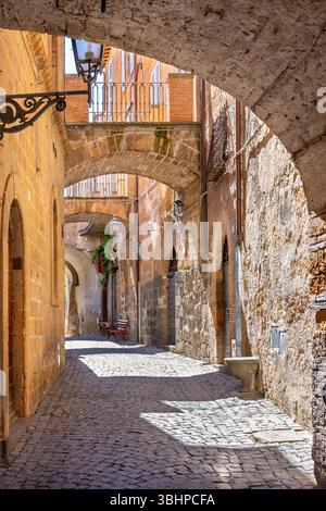 Mittelalterliche Gasse in Orvieto Stadt. Umbrien, Italien Stockfoto