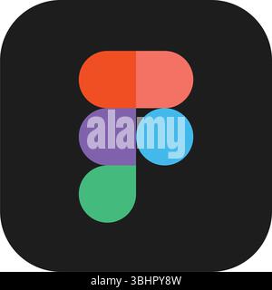 Figma Mobile App-Symbol auf transparentem Hintergrund, Vektorillustration. Figma ist eine kollaborative Webanwendung für das Schnittstellendesign Stock Vektor