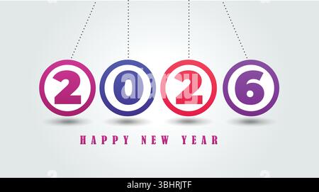 Neujahr 2026 Creative Design Concept – 3D-Konstruktion Stock Vektor