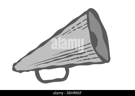 Vektor-Vintage-Megaphon im Skizzenstil. Retro-Megaphon-Symbol. Stock Vektor