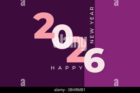 Das Jahr 2026 Neujahrsgrüßsymbol Logo Vektor-Illustration Stock Vektor