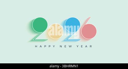 Konzept der Nummer 2026 für Silvestersymbol und -Schild 2026. Happy New Year 2026 quadratische Vorlage. 2026 Logo-Nummer Stock Vektor