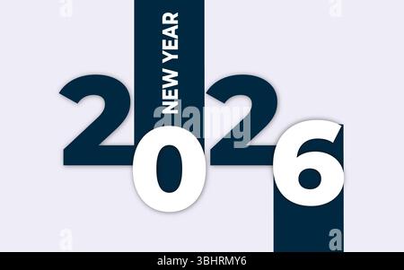 2026 Grußkarte „Happy New Year“ Textdesign Stock Vektor