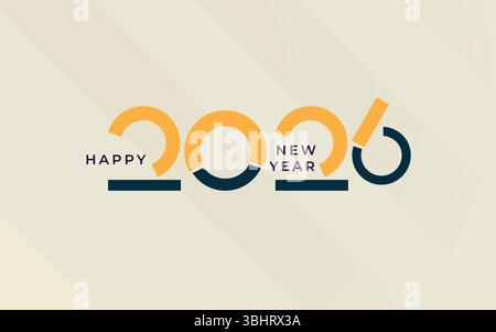 Jahr 2026-Nummernlogo. Neujahrsfeier 2026. 2026 Logo. Neues Jahr 2026-Nummernlogo Stock Vektor